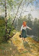 Severin Nilsson Liten hallandsflicka oil painting artist